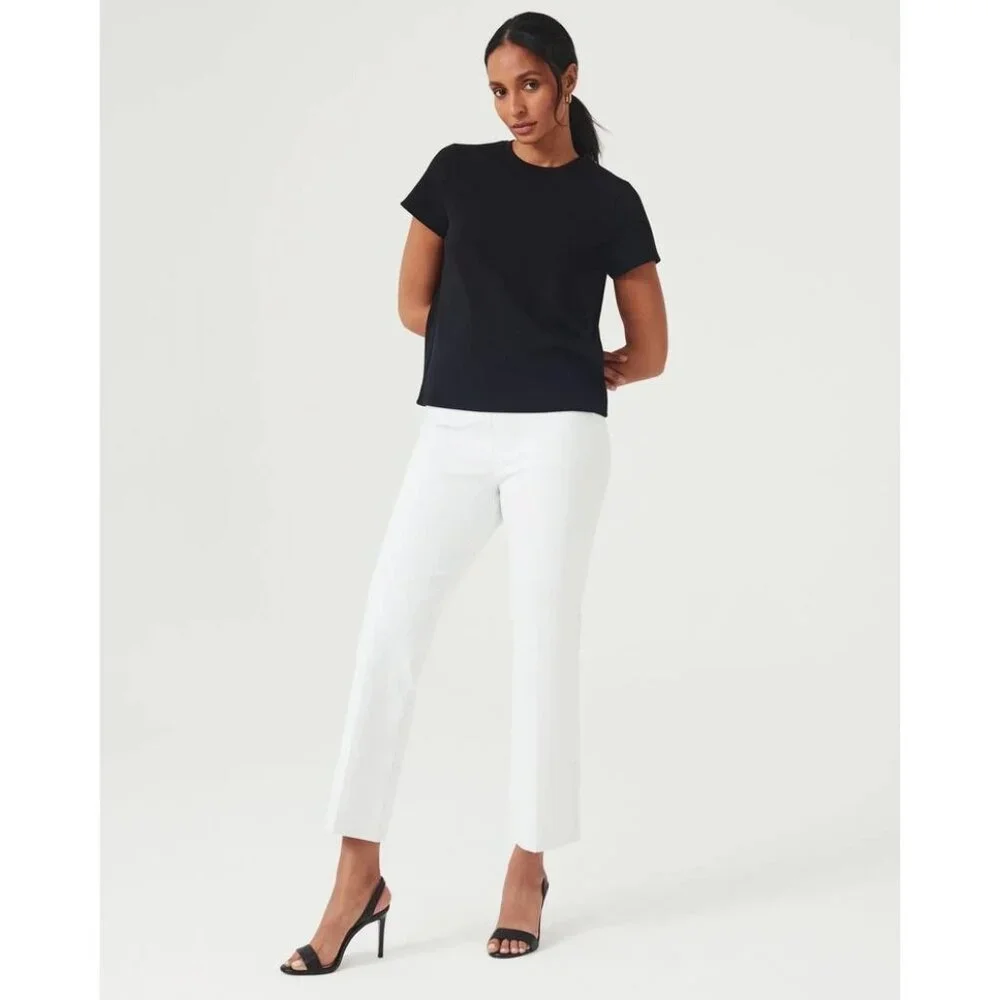 SPANX Pants Classic White L Petite On-The Go Kick Flare Pants Pullover - Picture 4 of 12